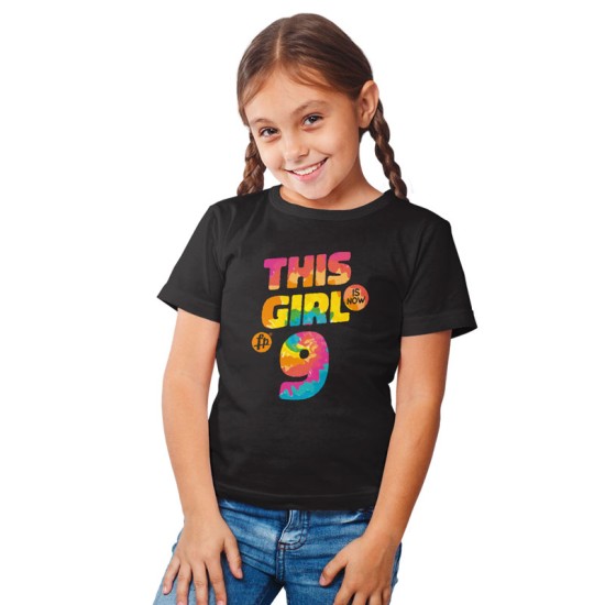 This girl is now 9 - Birthday t-shirt (Κοντομάνικο Παιδικό)